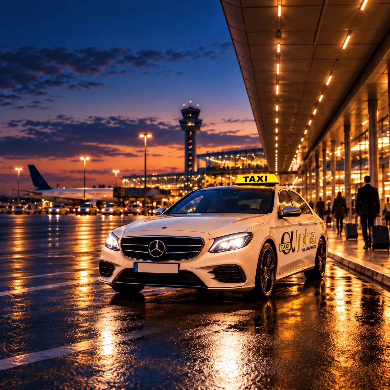 Flughafentransfer entspannt und pünktlich zum Flughafen.